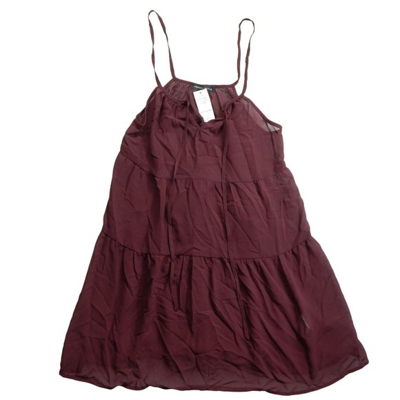 PacSun Womens Fit and Flare Mini Dress Bathing Suit Cover Up Burgundy  Size M - Picture 1 of 10